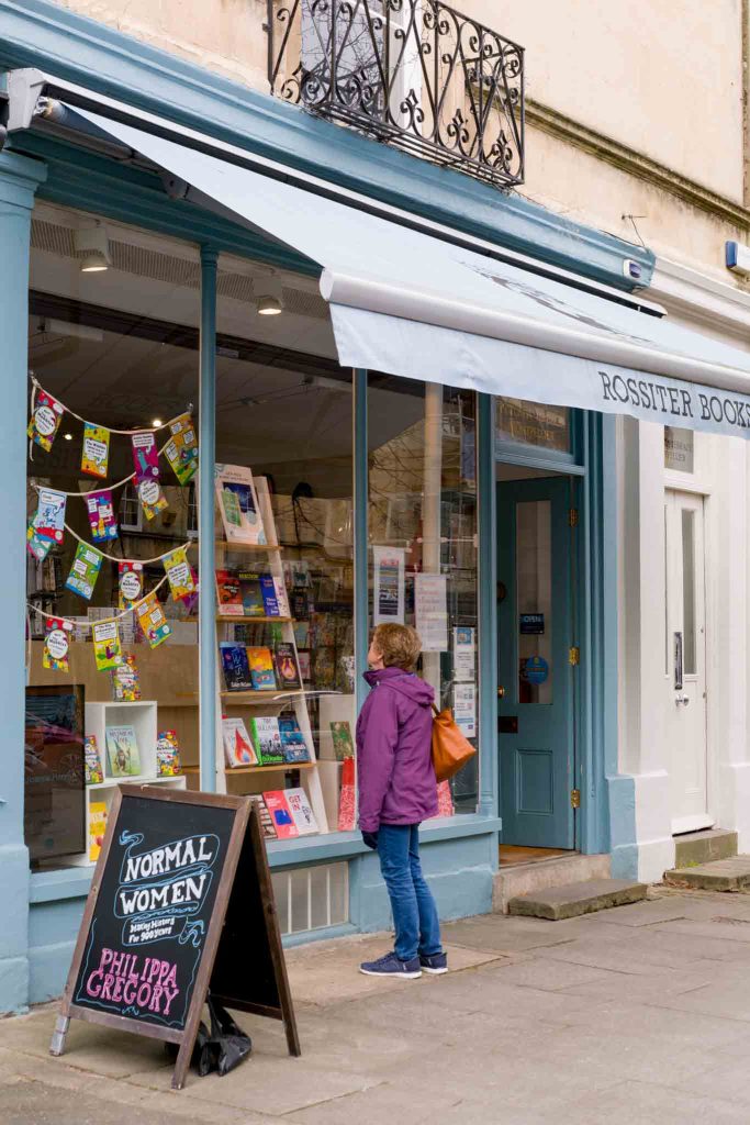 property photography image focusing on client's interaction with a business. Rossiter Books, Cheltenham